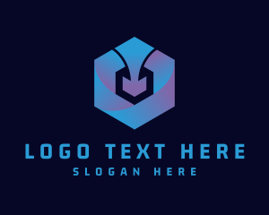 Game Clan - Hexagon Arrow Cube logo design