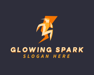 Lightning Speed Bolt Runner logo design