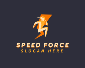 Lightning Speed Bolt Runner logo design