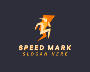 Lightning Speed Bolt Runner logo design