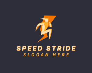 Runner - Lightning Speed Bolt Runner logo design