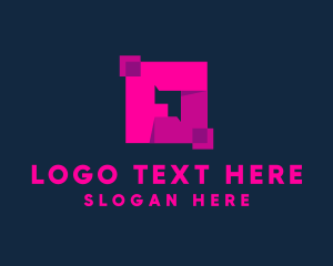 Magenta - Digital Tech Letter O logo design
