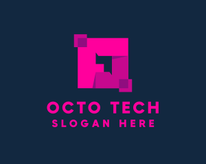 Digital Tech Letter O logo design