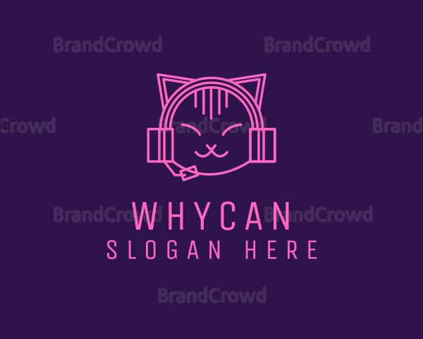 Cat Gamer Headphones Logo