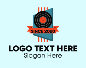 Shop - Retro Record Shop logo design