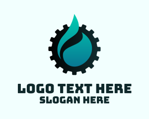 Plumbing - Oil Drop Industrial Cogwheel logo design