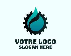 Plumber - Oil Drop Industrial Cogwheel logo design