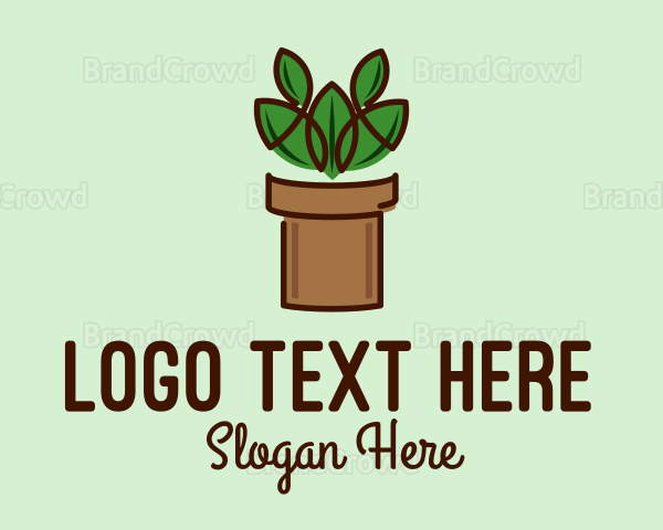 Geometric Potted Plant Logo