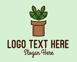 Potted - Geometric Potted Plant logo design