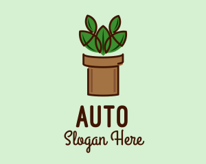 Geometric Potted Plant  Logo