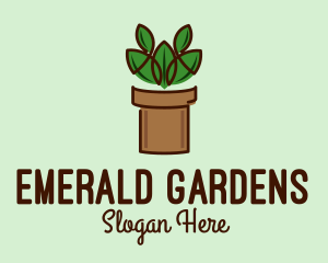 Geometric Potted Plant  logo design