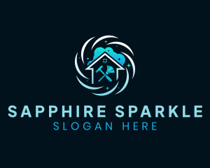 Sparkling Home Cleaning logo design