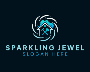 Sparkling Home Cleaning logo design