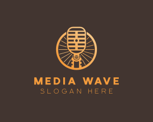 Microphone Broadcast Studio logo design