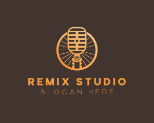 Microphone Broadcast Studio logo design