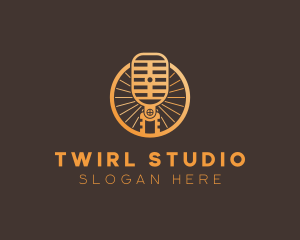 Microphone Broadcast Studio logo design