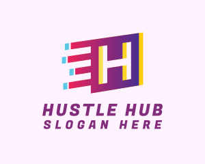 Speedy Letter H Motion logo design