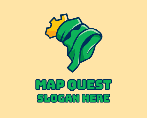 Brazil Map Crown  logo design