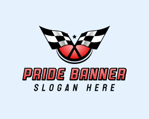 Car Racing Flag logo design