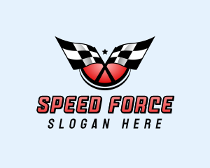 Car Racing Flag logo design