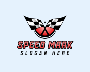 Car Racing Flag logo design