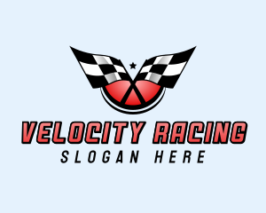 Car Racing Flag logo design