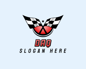 Race - Car Racing Flag logo design