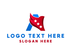 Airline - Patriotic Eagle Letter A logo design