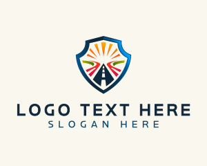 Road Trip - Shield Safety Road logo design