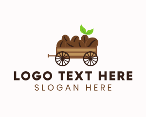 Green Leaf - Organic Coffee Wagon logo design