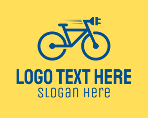 Blue Bicycle - Electric Bicycle Ebike logo design