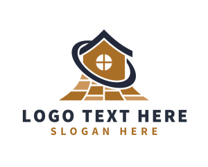 Wood - House Flooring Tile logo design