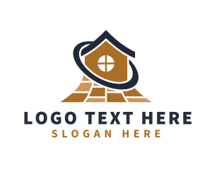 Home Depot - House Flooring Tile logo design