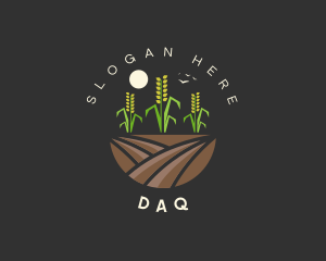 Rice Field Agriculture Logo