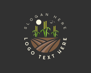 Rice Field Agriculture Logo