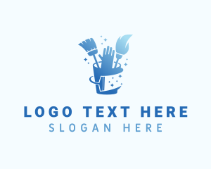 Mop - Gradient Clean Housekeeping logo design