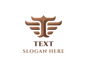  Wings Flight Letter T logo design