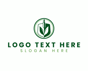 Farm - Leaves Shovel Gardening logo design