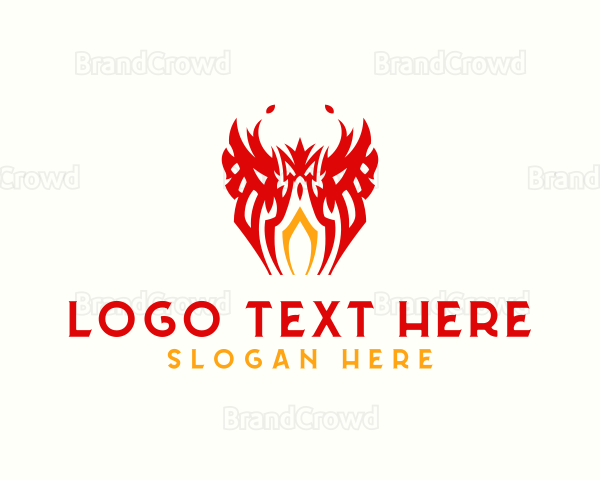 Tribal Flame Phoenix Logo