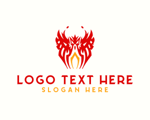 Gaming - Tribal Flame Phoenix logo design