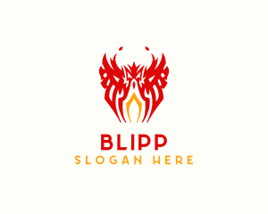 Esport - Tribal Flame Phoenix logo design
