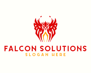 Tribal Flame Phoenix logo design