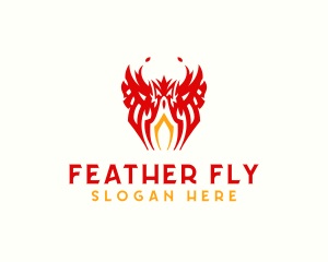 Tribal Flame Phoenix logo design