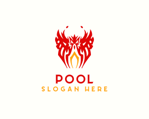 Blaze - Tribal Flame Phoenix logo design