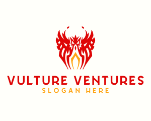 Tribal Flame Phoenix logo design