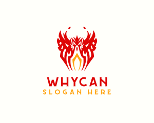 Feather - Tribal Flame Phoenix logo design