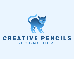 Gradient Cat Animal logo design