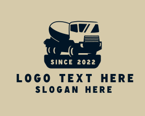 Concrete Mixer - Cement Truck Vehicle logo design