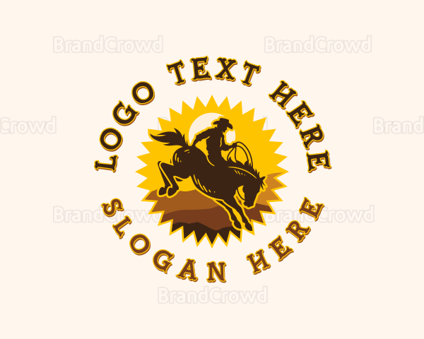 Cowboy Horse Rodeo Logo