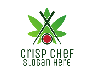 Cannabis Sushi Chopsticks logo design